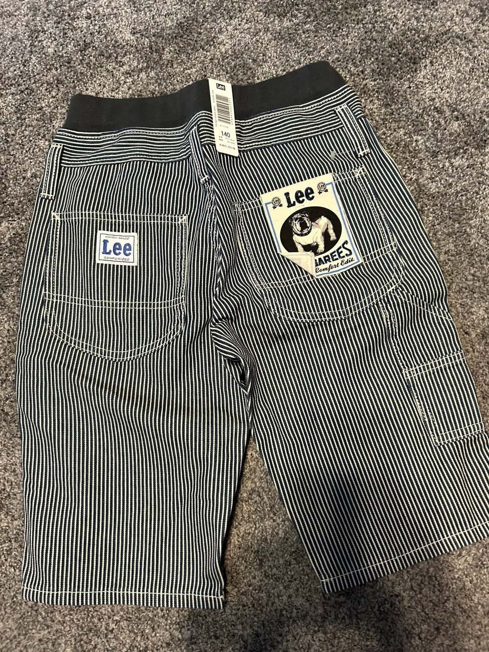 Lee Kids Rib Easy Painter Shorts in Hickory Stripe, Size 140